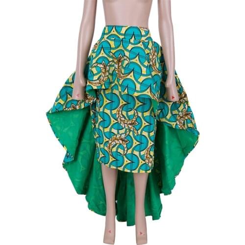 In Stock African Print Summer Skirt for women Plus Size Dashiki African Traditional Clothing Ball Gown Casual Skirts XH129