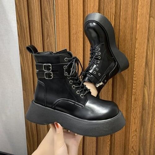 Women Boot 2021 Autumn Winter High Top Vulcanize Shoes Women Platfrom Wedges Shoes Zipper Chunky Sneakers Female Shoes Non-slip