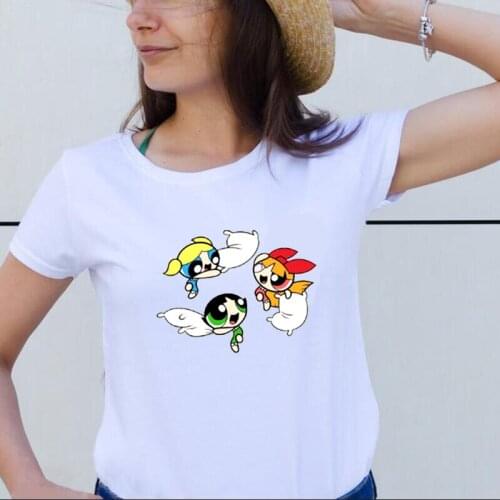 Ladies Cartoon Pattern Printed T-shirts Streetwear Short Sleeve T Shirt Women Tops Harajuku Loose Casual Tee Shirt Femme