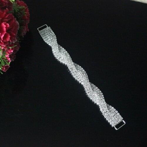 HOT 10pcs Long Clear Crystal Rhinestone Bikini Connectors Chain For Swimming Wear Competion Suits Bikini Decoration