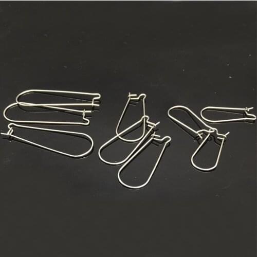 10pcs/lot 10*25mm/12*33mm/14*39mm Korea Style fashion Kidney stainless steel ear hook wire clasp fit jewelry diy findings