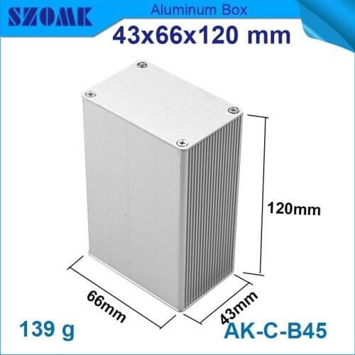 10 pcs/lot caja aluminio electronica pcb enclosure 43(H)x66(W)X120(L)mm diy aluminium enclosure