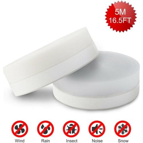 16FT Door Seal Strip Self Adhesive Weather Stripping Silicone Soundproofing Seal Dust Window Door Windshield Sealing Strip Foam