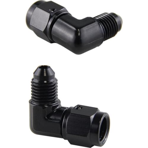 2PCS Male -4 AN To -4 AN Female 90 Degree Swivel Coupler Union Adapter Fitting