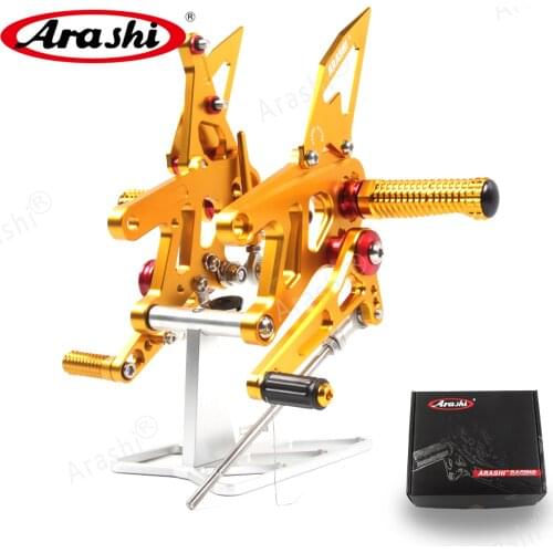 Arashi 1 Set For APRILIA RSV4 FACTORY APRC ABS 2013-2016 CNC Adjustable Foot Pegs Rider Footrest Foot Rest Motorcycle Parts