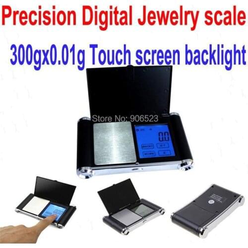 Free shipping Touch Screen Mini Pocket electronic 300g x 0.01g Jewelry Gold Gram Balance Weight Digital Scale