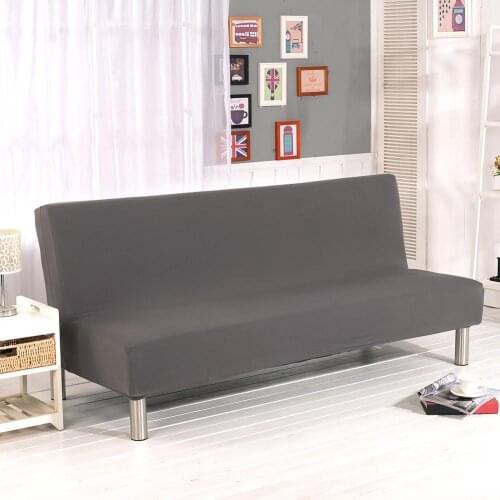 Sofa Cover Gray Black Navy Blue Solid Color All-inclusive Folding Stretch Bed Covers Decoration Protector Slipcover No Armrests