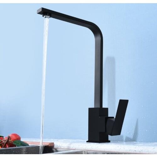 Black kitchen cold and hot 304 stainless steel dish washing basin dishwasher household rotary kitchen faucet