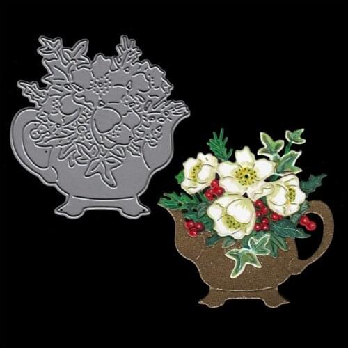 Flower Vase Metal Cutting Dies Stencils for DIY Scrapbooking Decorative Crafts Supplies Embossing Paper Cards Making New 2018