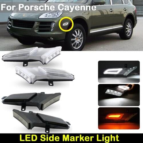 FOR Porsche Cayenne 957 2006-2010 front LED side marker lamp amber turn Signal Light white running lights Position lights