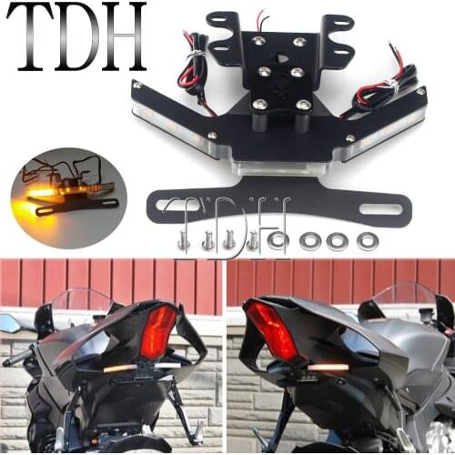 For Yamaha MT-07 FZ-07 2014-2020 Motorcycle License Plate Holder Tail Tidy Fender Eliminator Registration Plate LED Tail Light