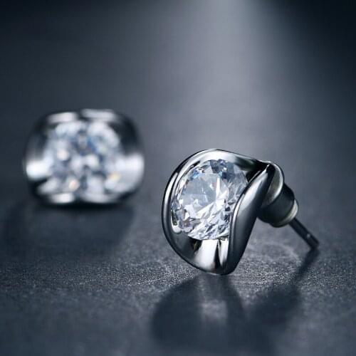 GMGYQ White Goud Koper Champagne Zirkoon Peulen Fashion Oorbellen Voor Vrouwen Elegante Leuke Bruiloften Liefde Koreaanse Oorbel