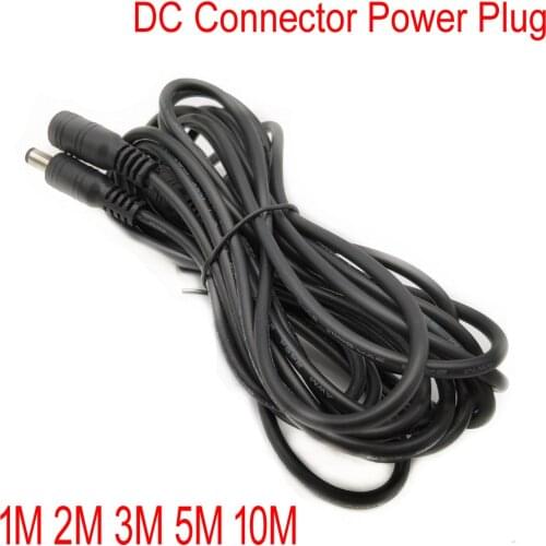 Hot Sale 1m 2m 3m 5M 10M DC connector Power Plug with extension wire 5.5 X 2.1 mm DC female & Male Jack adapter