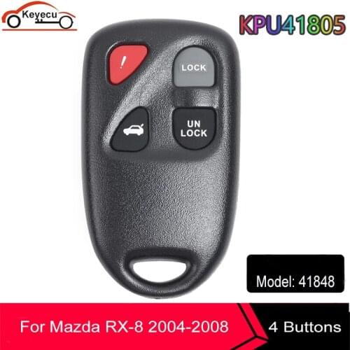 KEYECU Replacement New Keyless Entry Remote Car Key Fob 4 Button for Mazda 6 2003 2004 2005 2006 Model: 41805 FCC: KPU41805