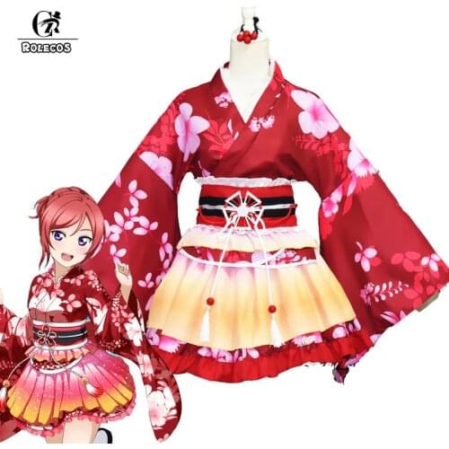 ROLECOS Anime Love Live Cosplay Costumes Kousaka Honoka Sonoda Umi Nishikino Maki Kimono Cosplay Costumes Love Live Yukata