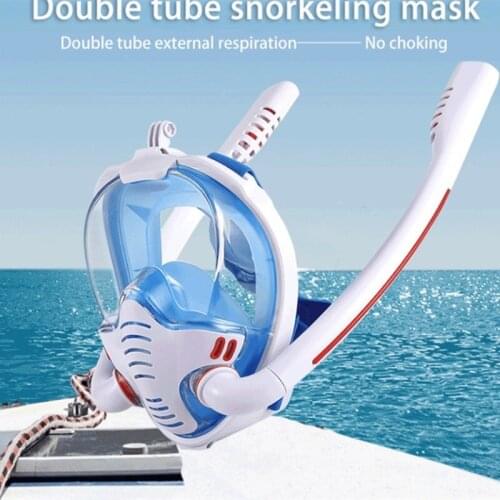 New K3 2 Breathing Tube Scuba Diving Mask Adult Kids Full Face Snorkeling Mask Underwater Life-Saving Swimming Snorkel Equipment