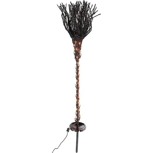 Halloween Witch Broom Iron Broom Props for Costume Party Halloween Decor Lighted Broomstick Pathway Markers