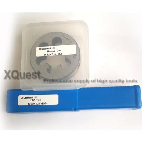 Two Metric Thread hand Tap and Die set M22 M22X2.5 M22X2 M22X1.75 M22X1.5 M22X1 Machine cutting tools round dies plug Screw taps