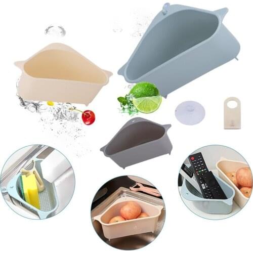 Multi Kitchen Sink Drain Soap Spong Rack Vegetable Fruit Drainer Basket Suction Cup Purpose Washing Bowl Storage Rack Hanger