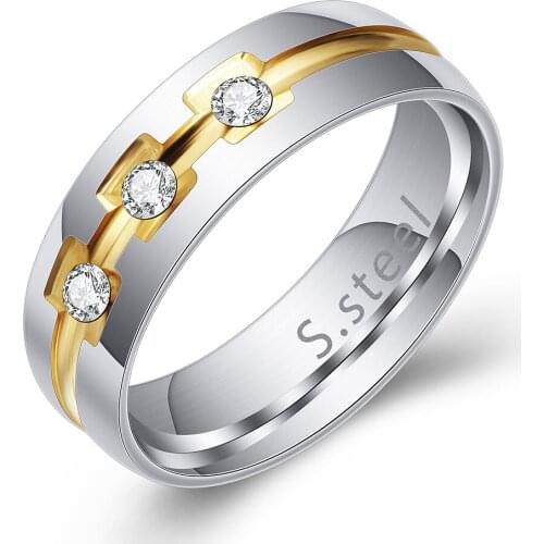 Fashion 2019 Stainless Steel Rings For Woman Girl Woman Ring with stone valentines day wedding rings