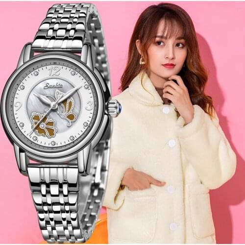 Montre Femme SUNKTA Lady Rhinestone Fashion Watch Women Quartz Watch Womens Wrist watches Female Dress Clock Relogio Feminino