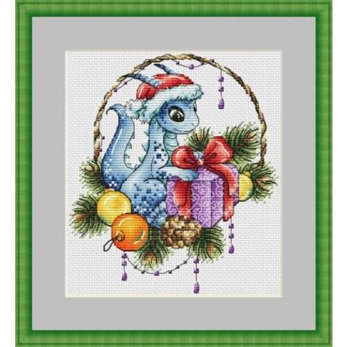 -blue flying dragon 25-27 cross stitch kit aida fabric 18ct 14ct canvas cotton thread embroidery kits DIY craft set