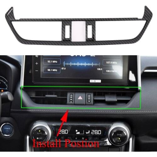 Carbon Fiber Dashboard Air Conditioning Vent Outlet Cover Trim Decorative Parts Fit For Toyota RAV4 2019 2020