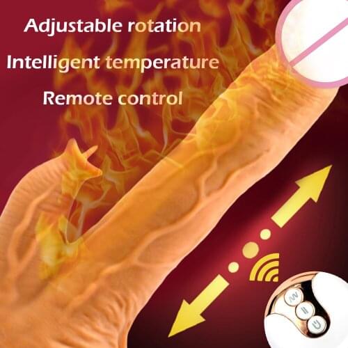 2020New Automatic Telescopic Heating Dildo Vibrator G-spot Massage Huge Realistic Penis Vibrator Sex Toys For Women Sex Products
