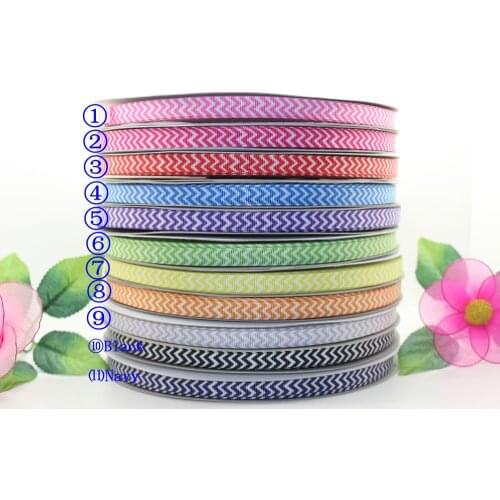New 3/8'' Free shipping chevron printed grosgrain ribbon hairbow diy party decoration wholesale OEM 9mm P960