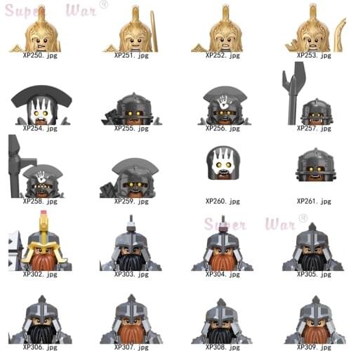 Single Medieval Movie Knights Uruk hai foot Df Orcs Figures Head accessories Building Blocks toys Series-131