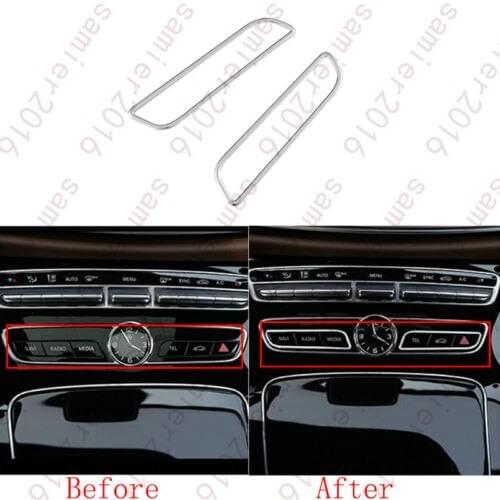 2pcs Alloy Front Dashboard CD Cover Trim For mercedes-benz GLC Class X205 16-17