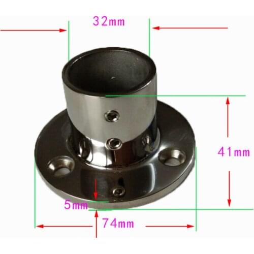 Perfeclan Boat Hand Rail Fitting 90 Degree 1-1/4" Round Base Stainless Steel