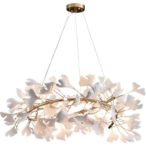 Postmodern Home Lighting Petal Living Room Chandeliers Nordic Bedroom Ceramic Hanging Light Branches Model Room Hanging Lamp