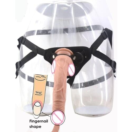 FAAK Strapon dildo strap on penis long realistic dildo suction finger sex products lesbian women Adult game sex toys shop