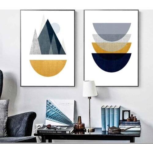 Mid Century Modern Abstract Geometric Shape A4 Art Print Poster Wall Pictures Nordic Living Room Home Decor Canvas Painting Gift