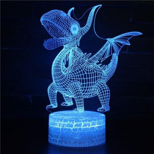 3D Lamp LED Night Light USB Illsuion Multicolor Dinosaur Lamp Creative Table Lamp Night Lighting Kids Birthday Xmas Gifts