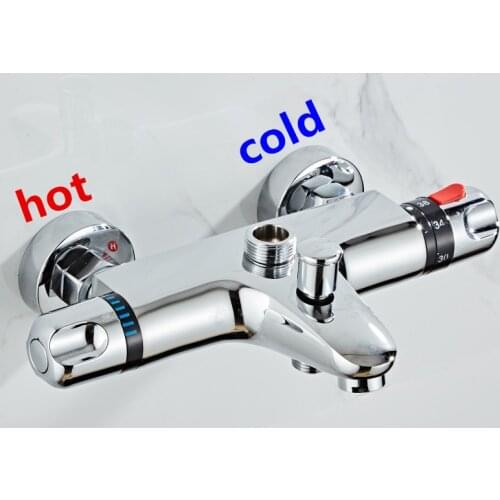 Three Ways Brass Made Bathroom Bath Shower Faucets Water Control Valve Wall Mounted Ceramic Thermostatic Valve Mixer Faucet Tap