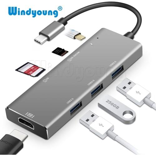 USB C Hub to HDMI Adapter support Samsung Dex Mode for S8/S9 with PD SD/TF Reader Slot 3 Ports USB 3.0 for Macbook Pro/Air 2018