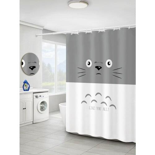 Totoro My Neighbor Cat Anime Shower Curtains Waterproof Shower Curtain Bathroom Polyester 3D Girls Kids Boys Cartoon 180x180