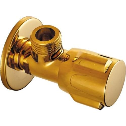 Filling Valves Soild Brass Angle Valves 1/2"Male Cold & Hot Lavatory Bidet Valve Bathroom Accessories Hardware Gold/Chrome