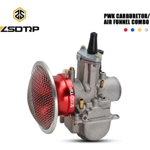 ZSDTRP 21 24 26 28 30 mm Motorcycle PWK Carburetor with Power + 50mm Air Filter Wind Cup For Honda Kawasaki CRF KLX GY6 JOG ATV