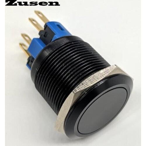 Zusen 22mm black aluminum oxide ZS22-11Z/A on/off type Push Button Switch