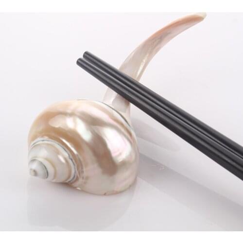 1 pair Dinnerware chopsticks stand tableware chopstick rack shell stand luxury hotel dinnerware dining bar mother of pearl gift