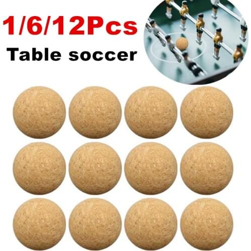 1Pcs/6pcs/12pcs 36mm Cork Solid Wood Foosball Table Soccer Ball Football Baby Foot Fussball Desktop Table Soccer