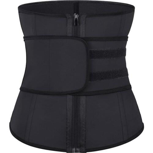 100% Latex Waist Trainer Body Shapers with 7 Spiral Steel Bones Fitness Waist Trainer Zipper Waist Cincher Slimming Belt Fajas