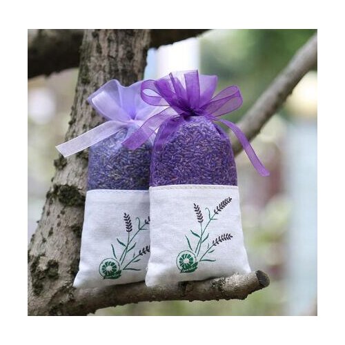 100pcs/lot Purple Cotton Organza Lavender Sachets DIY Dried Flower Sweet Bursa Wardrobe Mouldproof Fume Gift Bag