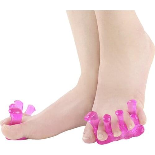 2pieces=1pair Silicone Toe Separators Prevent Overlap Hallux Valgus Bunion Corrector Gel Pads Foot Care Tool Orthosis Pedicure