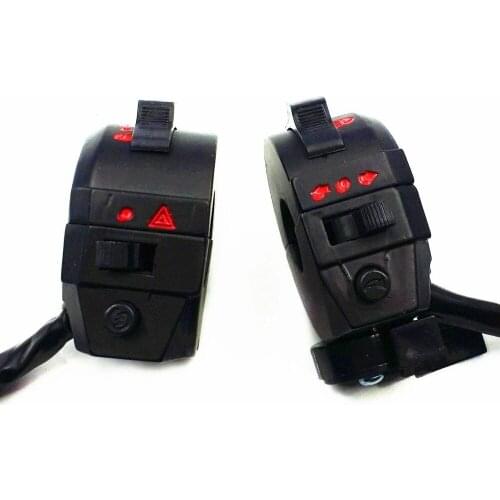 2x Motorcycle 7/8'' 22mm Control Left Right Switch Light Turn Signal Horn Dirt Bike Dual Sport bike Cruiser Bobber Chopper