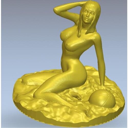 3d model relief for cnc or 3D printers in STL file format girl with ball