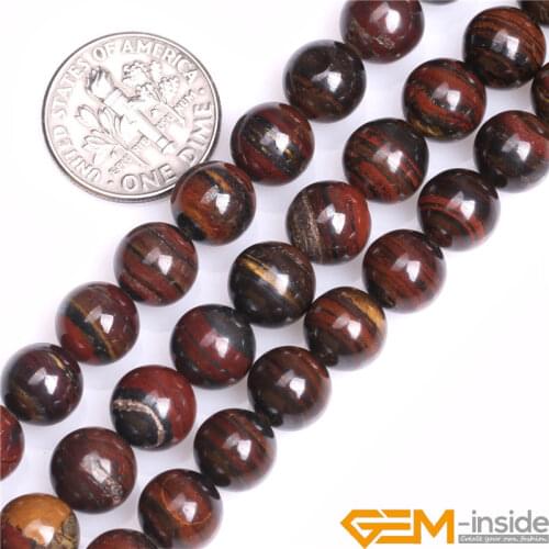 4mm 8mm Round Iron Tiger Eye Beads DIY Loose Beads For Bracelet Or Necklace Making Strand 15" Wholesale